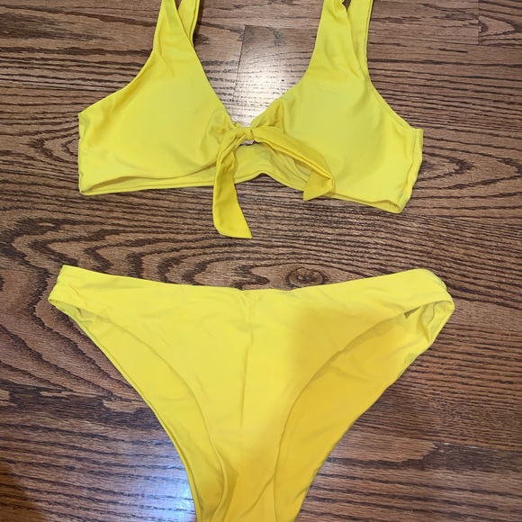 yellow tie bikini